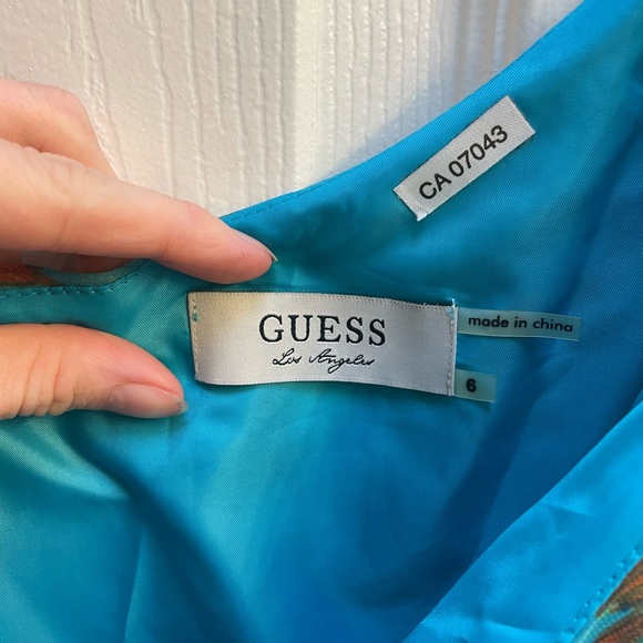 Guess Blue and Yellow Patterned Maxi Dress - Picture 2 of 3